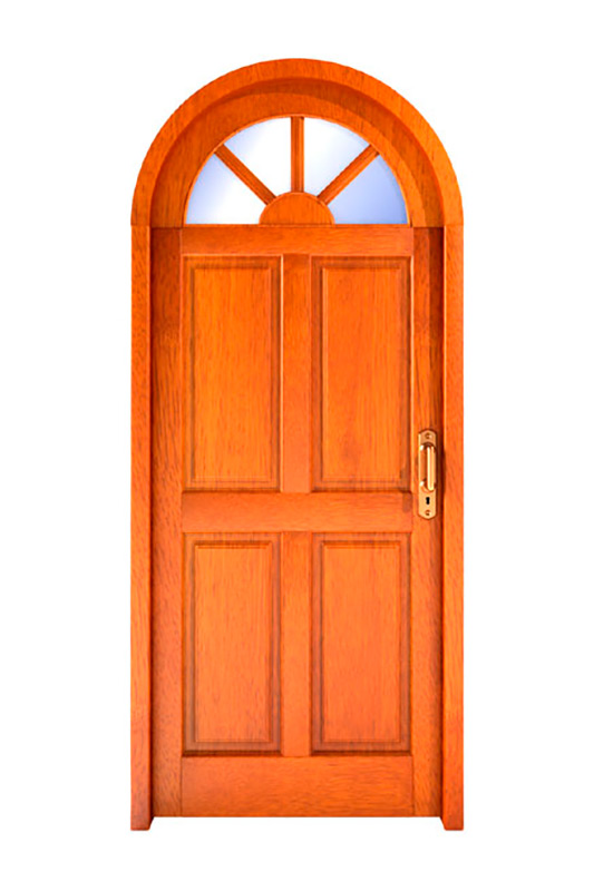 Puertas de exterior de madera.